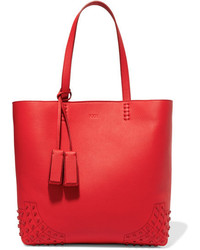 Tod's Wave Embellished Textured Leather Tote