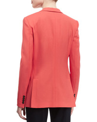 Armani Collezioni Textured One Button Slim Fit Jacket Matisse Red