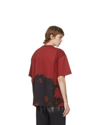 Feng Chen Wang Red Tie Dye Panelled T Shirt