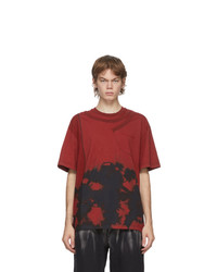 Feng Chen Wang Red Tie Dye Panelled T Shirt