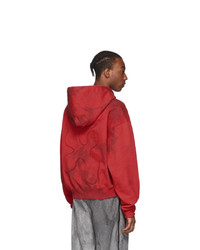 Off-White Red Tie Dye Contour Hoodie