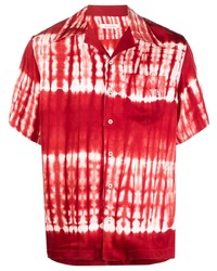 Red Tie-Dye Short Sleeve Shirt