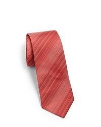 Hugo Boss Diagonal Striped Silk Tie Red