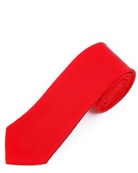 Selini Red Solid Polyester Slim Tie Pss2501