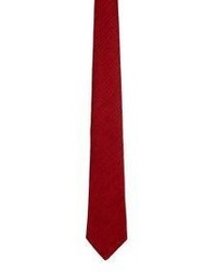 Isaia Solid Necktie Red