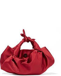 The Row Ascot Knotted Satin Tote Red