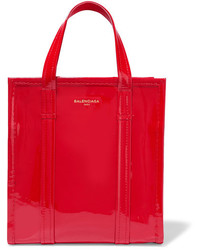 Balenciaga Bazar Patent Leather Tote Red