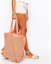 Asos Collection Soft Cut Out Shopper Beach Bag