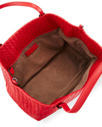 Bottega Veneta Intrecciato Medium A Shaped Tote Bag Red