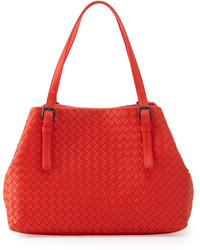 Bottega Veneta Intrecciato Medium A Shaped Tote Bag Vesuvio Red