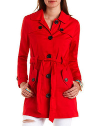 Charlotte Russe Belted Twill Trench Coat
