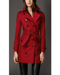 Burberry Gabardine Trench Coat With Check Cashmere Undercollar