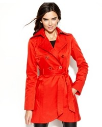 Curved Hem Trench Coat