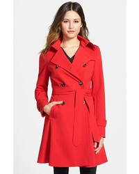 Trina Turk Juliette Double Breasted Skirted Trench Coat