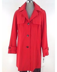 Calvin Klein Nwt Red Trench Coat W Removable Hood