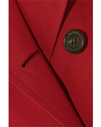 Burberry The Kensington Mid Cotton Gabardine Trench Coat Red