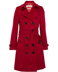 Burberry The Sandringham Cashmere Trench Coat Red