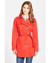 GUESS Tiered Double Breasted Trench Coat