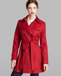 DKNY Trench Coat Double Breasted Hooded