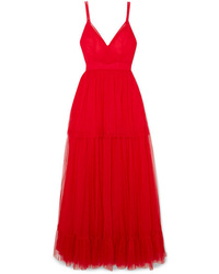 Red Tulle Maxi Dress