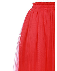 MSGM Asymmetrical Tulle Midi Skirt