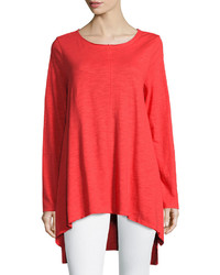 Pure & Co. Pure Co Travel Long Sleeve Cotton Tunic Bright Red