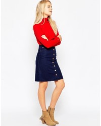 Asos Collection Rib Sweater With Roll Neck With Button Cuff
