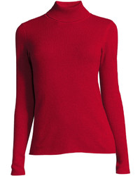 Neiman Marcus Cashmere Basic Turtleneck Sweater Red