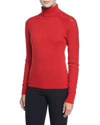 Milly Detailed Long Sleeve Turtleneck