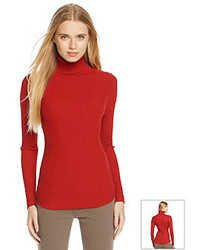 Love Always Mixed Ribbed Turtleneck Sweater