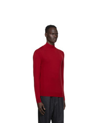 Dunhill Red Harness High Neck Sweater
