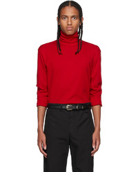Lemaire Red High Collar Turtleneck