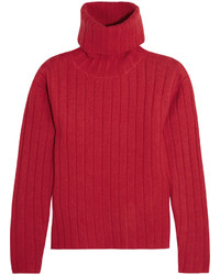 DKNY Ribbed Boiled Wool Turtleneck Sweater