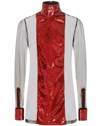 Dolce & Gabbana Sheer Sequinned Long Sleeve Shirt