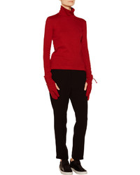 Y-3 Stretch Knit Turtleneck Sweater And Mittens Set