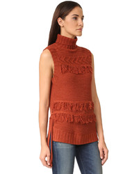 Moon River Turtleneck Sweater With Side Ties