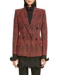 Red Tweed Double Breasted Blazer
