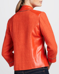 Bagatelle Tweed Textured Leather Jacket