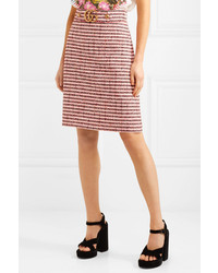 Gucci Embellished Striped Tweed Skirt