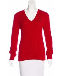 Ralph Lauren Cable Knit V Neck Sweater