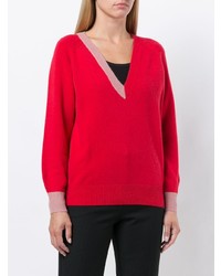 Pinko Colour Block V Neck Sweater
