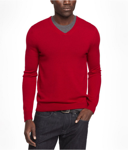 Express Fitted Merino Wool V Neck Sweater, $69 | Express | Lookastic.com