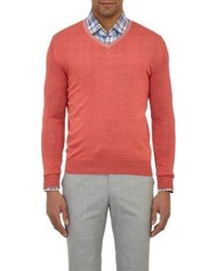 Isaia Tipped V Neck Sweater