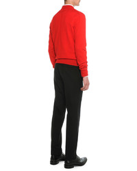 Givenchy Love V Neck Sweater Red