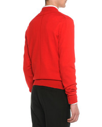 Givenchy Love V Neck Sweater Red