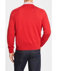 Thomas Dean Merino Wool V Neck Sweater