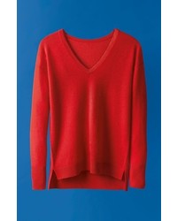 Petite Halogen V Neck Cashmere Sweater
