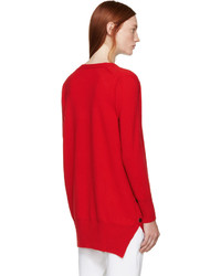 Rosetta Getty Red Cashmere V Neck Sweater