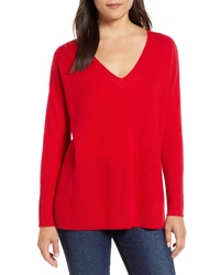 Halogen Relaxed V Neck Cashmere Sweater