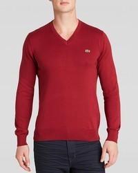 Lacoste Solid V Neck Sweater
